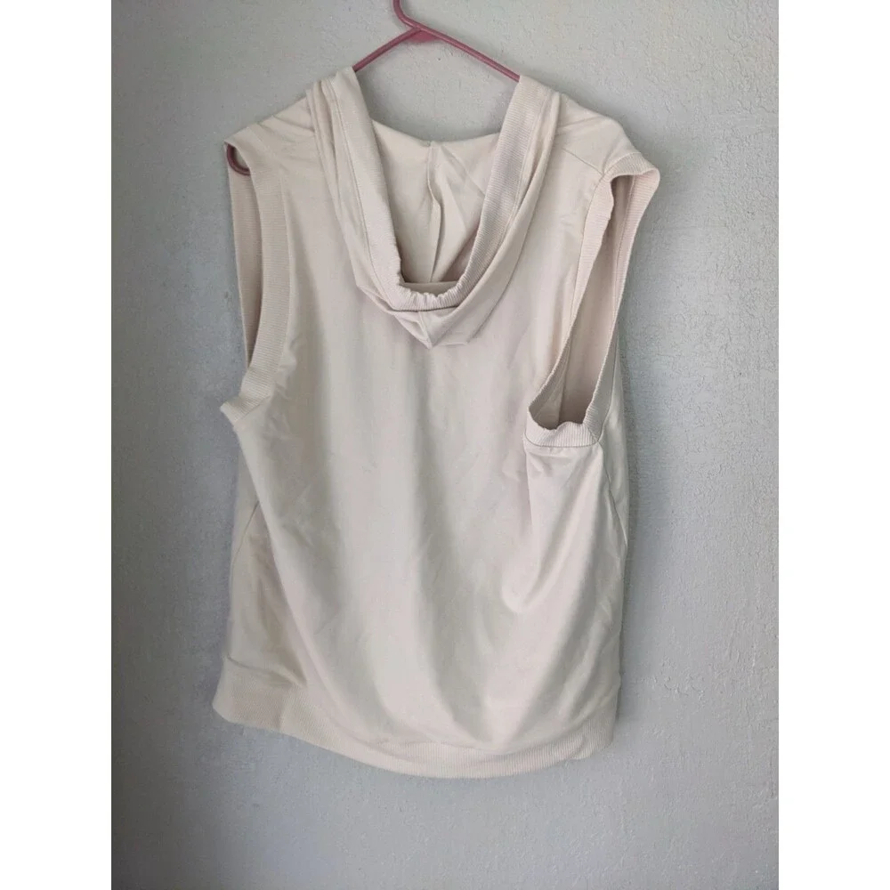 Susana Monaco rib trim sleeveless vest M Belgian cream Boho Indie Classic NWT
